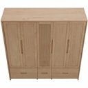Ver mais imagens de Guarda Roupa Casal 5 Portas 6 Gavetas 220cm Madeira Maciça Benton F06 Tauari - Lyam Decor