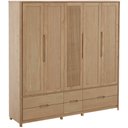 Ver imagem 2 de Guarda Roupa Casal 5 Portas 6 Gavetas 220cm Madeira Maciça Benton F06 Tauari - Lyam Decor