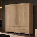Ver imagem 4 de Guarda Roupa Casal 5 Portas 6 Gavetas 220cm Madeira Maciça Benton F06 Tauari - Lyam Decor