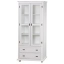 Ver imagem 1 de Cristaleira Antique Com 2 Portas de Vidro e 2 Gavetas 304 Cera Clara