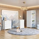 Ver imagem 6 de Jogo Quarto Infantil Doce Sonho Berço Cômoda e Guarda Roupa Qmovi