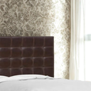 Ver imagem 5 de Cabeceira Estofada Cama Box King 1,95 Domus para Quarto Corino Marrom - Larbelle