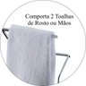 Porta Toalha de Rosto Mãos Para Bancada Banheiro Luxo - Cromado - 2