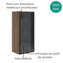 Ver imagem 4 de Armario Aereo 1 Porta Vidro MDF 40x90 cm Kali 119774 Carvalho Toq Nicioli