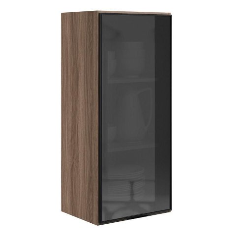 Armario Aereo 1 Porta Vidro MDF 40x90 cm Kali 119774 Carvalho Toq Nicioli
