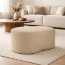 Ver imagem 1 de Puff Feijão Curvo Orgânico Redondo Sala Confortável Moderno Suede:bege