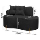 Ver imagem 6 de Sofá Namoradeira Orgânico Grécia 2 Lugares 145cm Bouclê:bouclê Preto