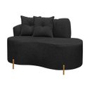 Ver imagem 2 de Sofá Namoradeira Orgânico Grécia 2 Lugares 145cm Bouclê:bouclê Preto