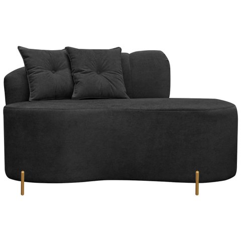 Sofá Namoradeira Orgânico Grécia 2 Lugares 145cm Bouclê:bouclê Preto