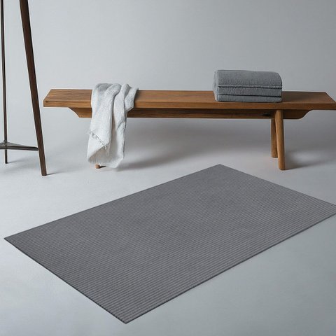 Tapete Veludo Cotelê Antiderrapante Chumbo 70x140cm