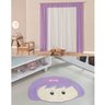 Kit Decoração Luna para Quarto Infantil = Cortina Malha 2 Metros + Tapete Pelúcia Menina Laço - - 1