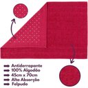 Ver imagem 3 de Jogo 5pçs 2 Banho + 2 Rosto + 1 Tapete P-banheiro 100% Algodão Alta Absorção - Rosa Pink