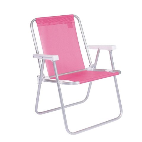 Cadeira de Praia Alta Sannet em Alumínio Cores Variadas Mor Cor:rosa