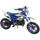 Ver imagem 2 de Mini Moto Infantil Partida Elétrica Gasolina 2t 49cc Cross Trilha Off Road Wvdb-005az Azul