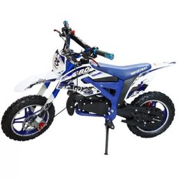 Mini Moto Infantil Partida Elétrica Gasolina 2t 49cc Cross Trilha Off Road Wvdb-005az Azul - 3