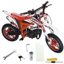 Ver imagem 1 de Mini Moto Infantil Partida Elétrica Gasolina 2t 49cc Cross Trilha Off Road Wvdb-005vm Vermelha