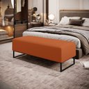 Ver imagem 1 de Puff Decorativo Sala de Estar Bali W01 Base Ferro 120x50 cm Tecido Terracota - Lyam Decor