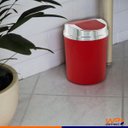 Ver imagem 3 de Lixeira 5 Litros Com Tampa Basculante Vai E Vem Prata