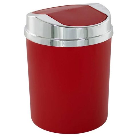 Lixeira 5 Litros Com Tampa Basculante Vai E Vem Prata