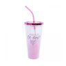 Copo Com Canudo e Cubos de Gelo Te Amo 600ml - Projeto Kiwi PKDF8809-2 - 1