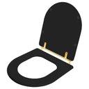 Ver imagem 2 de Tampa de Vaso Poliéster Calypso Preto para Bacia Incepa com Ferragem Dourada