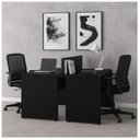 Ver imagem 4 de Mesa Dupla para Escritório 1,50x1,35mm - c/ Gavetas - Preto/Preto - 26073