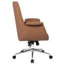 Ver imagem 5 de Kit com 2 Cadeiras Office Diretor com Revestimento em Couro e Base em Aço Cromado Valencia Caramelo