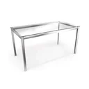 Ver imagem 1 de Mesa de Jantar 4 Lugares Retangular Tampo de Vidro Reno Crome