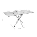 Ver imagem 3 de Mesa de Jantar 4 Lugares Retangular Tampo de Vidro Reno Crome