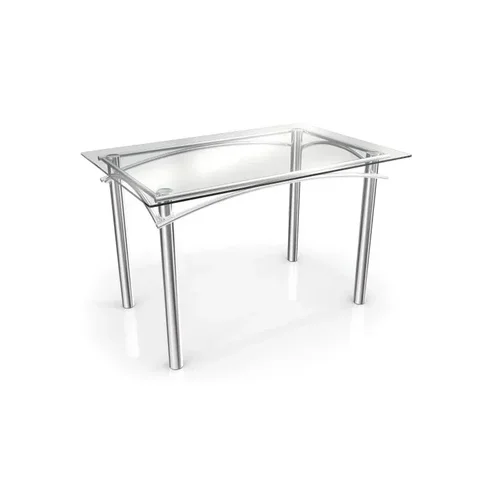Mesa com Tampo de Vidro Retangular 120x80cm Elba Crome 