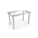 Ver imagem 1 de Mesa com Tampo de Vidro Retangular 120x80cm Elba Crome Prata/Cromado
