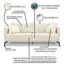 Ver imagem 7 de Kit Poltrona e Sofá Living 2 Lugares 1,80m Sirius Linho Natural Pés Metálicos - Pallazio