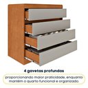 Ver imagem 2 de Cômoda CR35475 4 Gavetas MDF Cinamomo e Off White Multimóveis