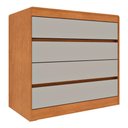 Ver imagem 7 de Cômoda CR35475 4 Gavetas MDF Cinamomo e Off White Multimóveis
