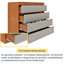 Ver imagem 5 de Cômoda CR35475 4 Gavetas MDF Cinamomo e Off White Multimóveis