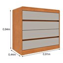 Ver imagem 6 de Cômoda CR35475 4 Gavetas MDF Cinamomo e Off White Multimóveis