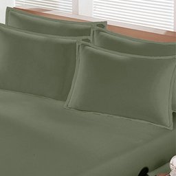 Lençol Avulso Buettner Queen Malha Verde Musgo com Elastico Image - 2