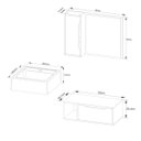 Ver imagem 4 de Kit Gabinete Suspenso com Cuba e Espelheira Amêndoa Branco Tecno Mobili