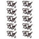 Ver imagem 1 de Kit 10 Jogos de Mesa Bistrô de Madeira com 2 Cadeiras Dobravel Ideal para Bar e Restaurante Tabaco