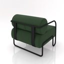 Ver imagem 5 de Poltrona Sala de Estar Industrial Preto Ameli Veludo K01 - D'Rossi Cor Verde Musgo