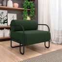 Ver imagem 2 de Poltrona Sala de Estar Industrial Preto Ameli Veludo K01 - D'Rossi Cor Verde Musgo