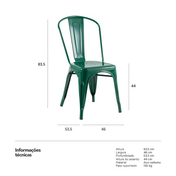 Cadeira Iron Tolix - Industrial - Aço - Vintage - 6