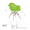Cadeira Charles Eames Eiffel Daw - Verde Claro - Madeira Clara - 5