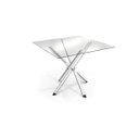 Ver imagem 1 de Mesa com Tampo de Vidro Quadrado Volga Crome Prata/Cromado