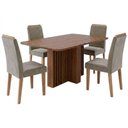 Ver imagem 1 de Mesa de Jantar Isadora Mdf com 4 Cadeiras Estofadas Suede Joli Molci