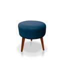 Ver imagem 1 de Puff Redondo Decorativo Panqueta de Apoiar Os Pés Suede Azul Marinho