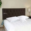 Ver mais imagens de Cabeceira Casal Luna Suede Liso Marrom 140 x 80 RBL