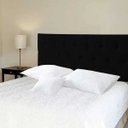Ver imagem 5 de Cabeceira Casal Luna Suede Liso Preto 140 x 80 RBL
