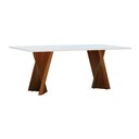 Ver imagem 1 de Mesa de Jantar Gus 160x90cm Retangular - Amêndoa - Tampo 160x90cm Branco/vidro Off-white