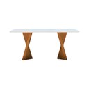 Ver imagem 2 de Mesa de Jantar Gus 160x90cm Retangular - Amêndoa - Tampo 160x90cm Branco/vidro Off-white